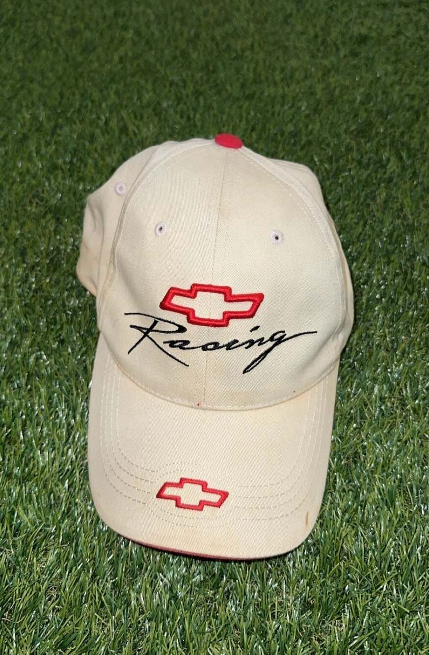 H3 Sportgear Chevrolet Racing Embroidered Baseball Cap Tan and Red Adjustable